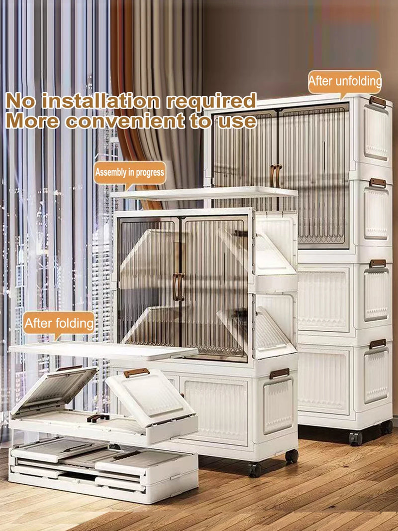 Organizador Dobrável para Guarda-Roupa – Grande Capacidade, 70/80cm, à Prova de Poeira
