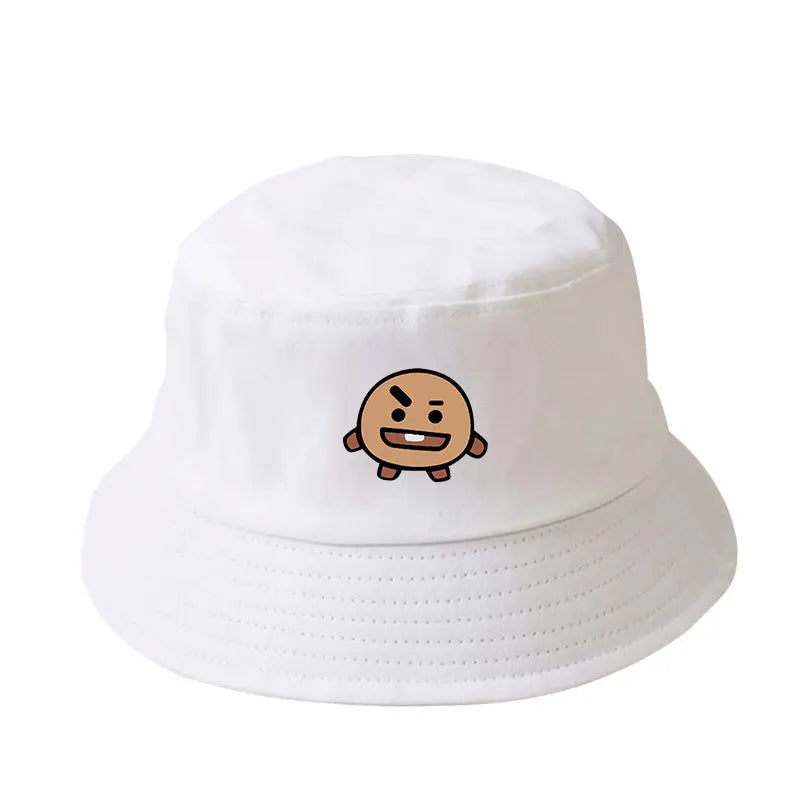 Chapéu de Sol BT21 – Estilo Casual Feminino / Unissex, Lona, Moda