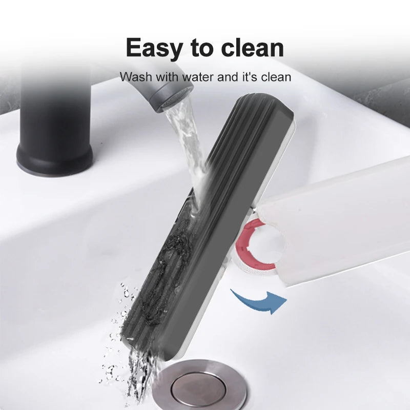 Mop Mini Dobrável com Esponja – Autoespremedor para Piso, Mesa, Janela e Carro