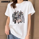 Camiseta TWICE Feminina – Kpop, Manga Curta, Estilo Harajuku Y2K