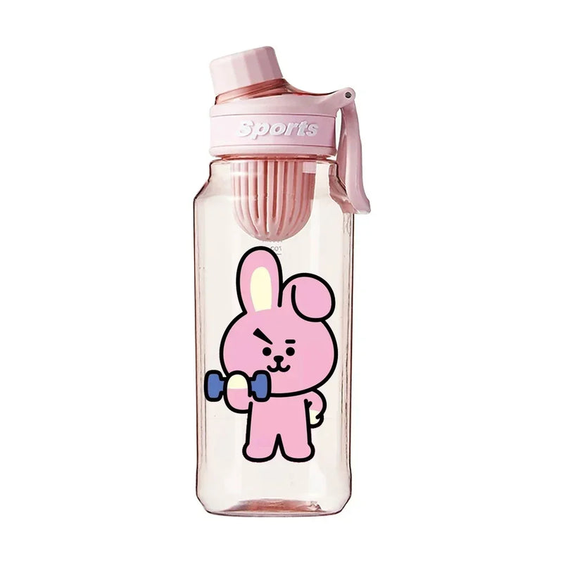 Garrafa de Água BT21 750/1000ml – Plástica, Transparente e Vedação Antivazamento