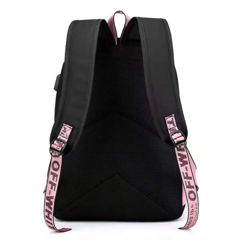 Mochila BTS USB – Unissex, Estilo Jovem, Bolsa Lateral para Estudantes