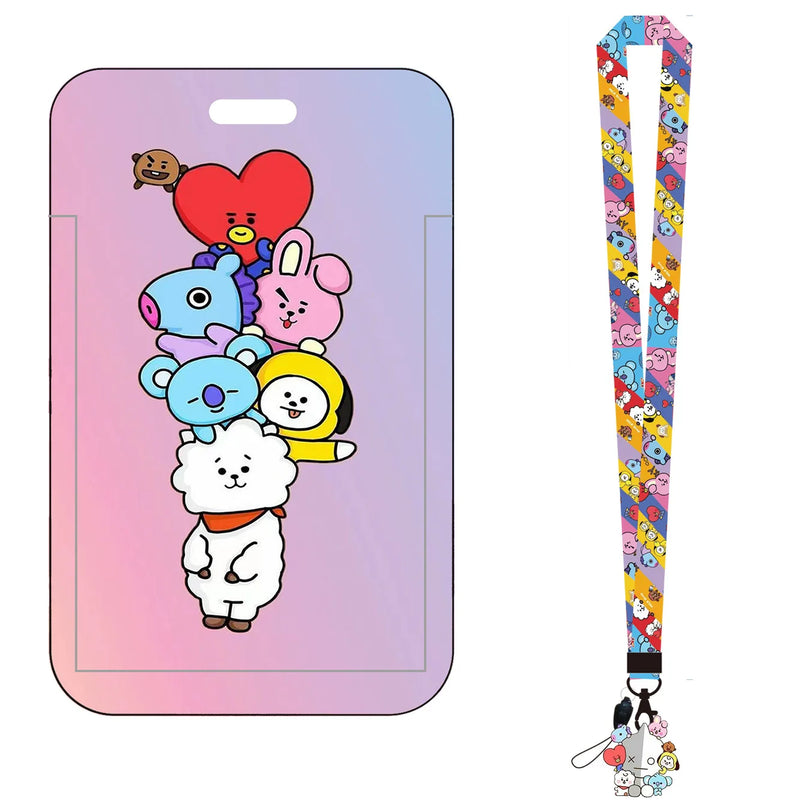 Porta Cartão BT21 Cooky & Shooky – Com Cordão e Estojo Decorativo