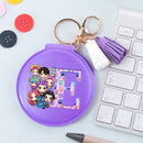 Espelho de Bolsa Dobrável K-Pop Demon Hunters – Portátil, Redondo e Fofo para Maquiagem e Viagem