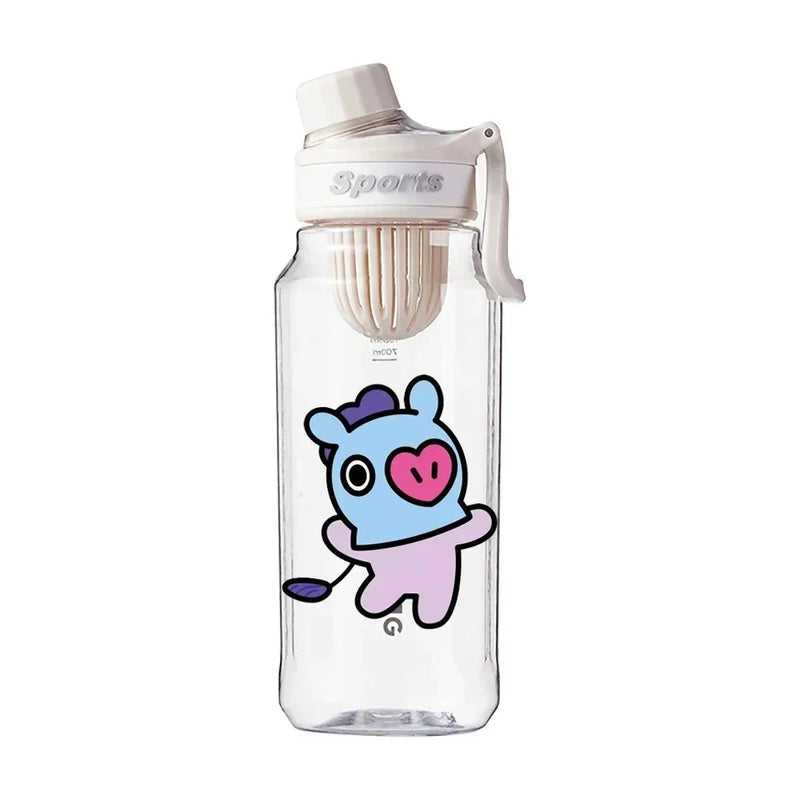 Garrafa de Água BT21 750/1000ml – Plástica, Transparente e Vedação Antivazamento