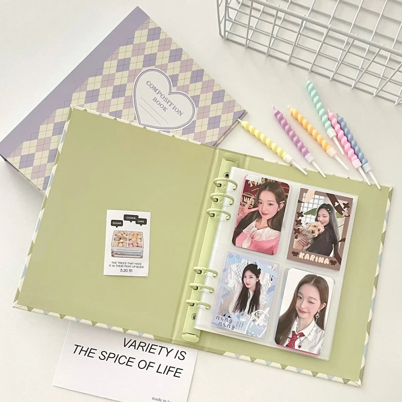 Álbum MINKYS A5 – Porta Photocards Kpop, Design Original em Losango