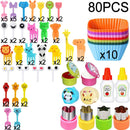 Kit Infantil para Lanche – Garfinhos Animais + Cortadores e Divisórias de Silicone