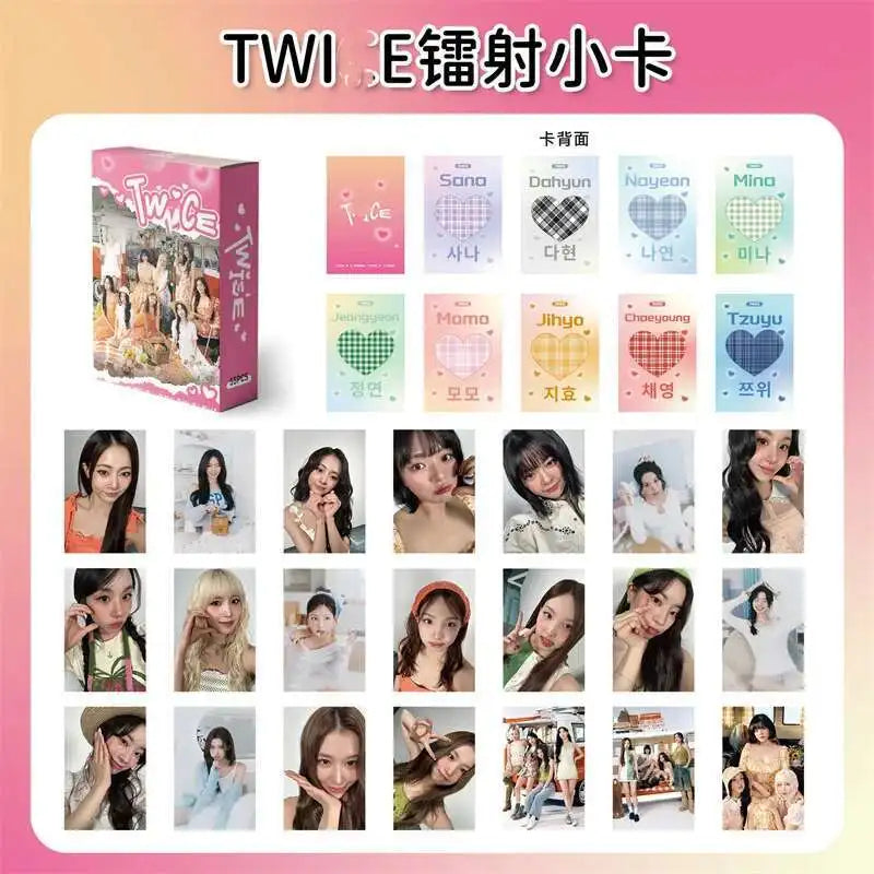 Cartões KPOP TWICE 50 Unid. – Mini Álbum Laser/LOMO, Presente para Fãs