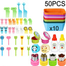 Kit Infantil para Lanche – Garfinhos Animais + Cortadores e Divisórias de Silicone