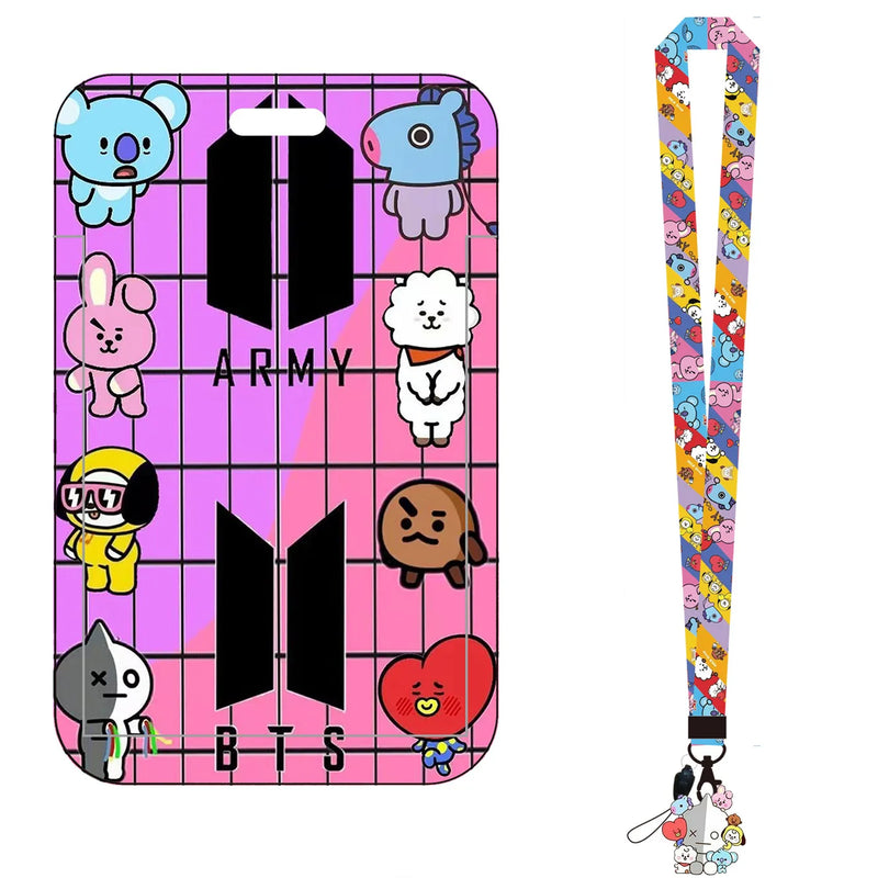 Porta Cartão BT21 Cooky & Shooky – Com Cordão e Estojo Decorativo