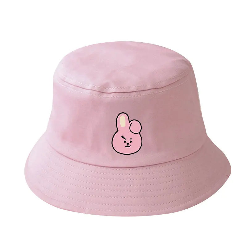 Chapéu de Sol BT21 – Estilo Casual Feminino / Unissex, Lona, Moda