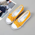 Tênis Feminino Casual de Lona Branco Slip-On Leve e Confortável