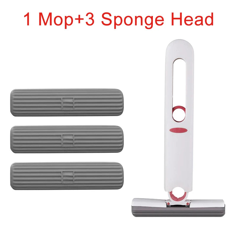 Mop Mini Dobrável com Esponja – Autoespremedor para Piso, Mesa, Janela e Carro