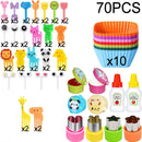 Kit Infantil para Lanche – Garfinhos Animais + Cortadores e Divisórias de Silicone