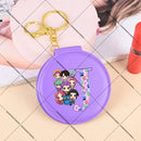 Espelho de Bolsa Dobrável K-Pop Demon Hunters – Portátil, Redondo e Fofo para Maquiagem e Viagem