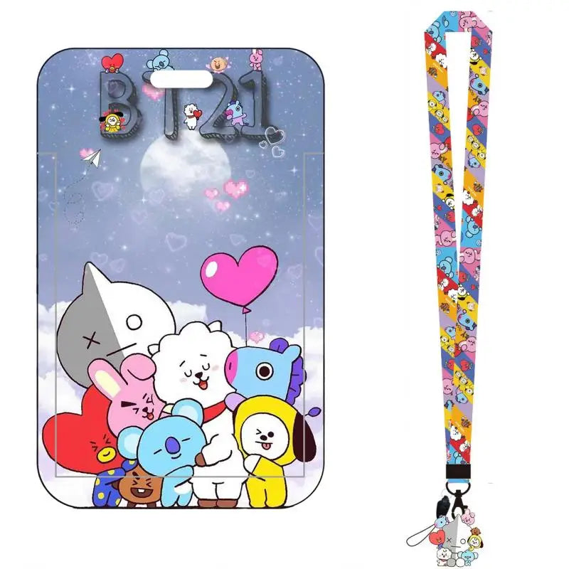 Porta Cartão BT21 Cooky & Shooky – Com Cordão e Estojo Decorativo
