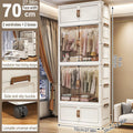 Organizador Dobrável para Guarda-Roupa – Grande Capacidade, 70/80cm, à Prova de Poeira