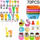 Kit Infantil para Lanche – Garfinhos Animais + Cortadores e Divisórias de Silicone