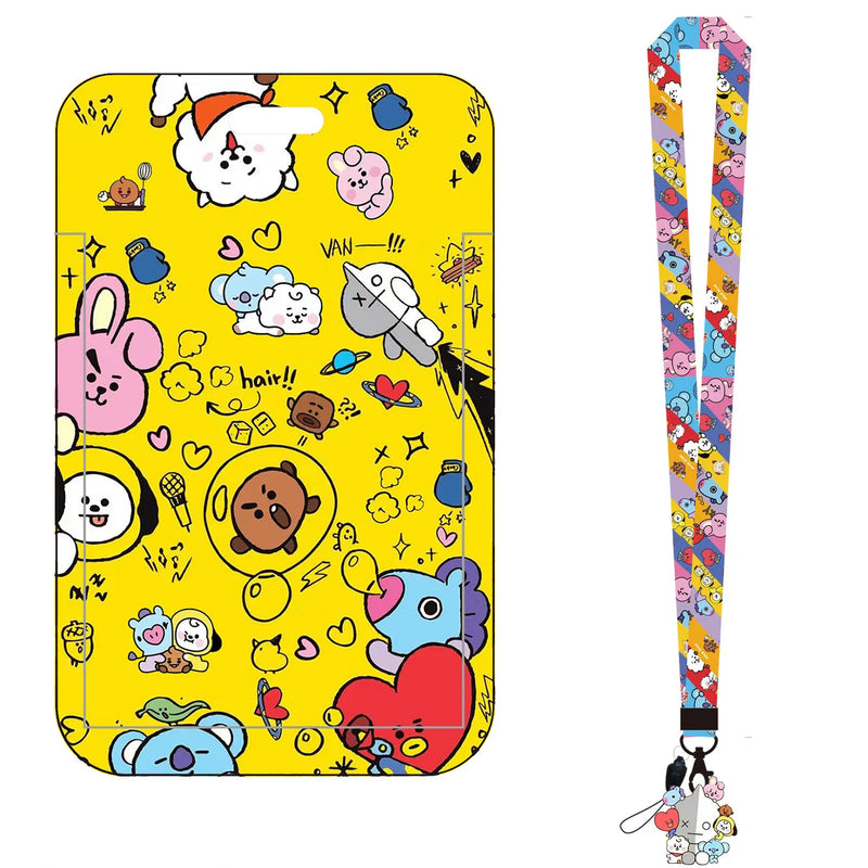 Porta Cartão BT21 Cooky & Shooky – Com Cordão e Estojo Decorativo
