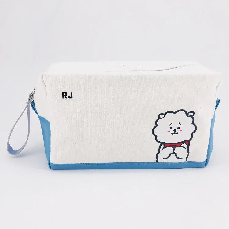 Estojo BT21 Cooky & Chimmy – Bolsa Portátil para Lápis ou Cosméticos