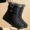 Bota Feminina de Inverno Impermeável com Forro de Pelúcia e Cano Baixo