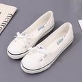 Tênis Feminino Casual de Lona Branco Slip-On Leve e Confortável