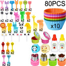 Kit Infantil para Lanche – Garfinhos Animais + Cortadores e Divisórias de Silicone