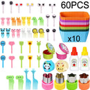 Kit Infantil para Lanche – Garfinhos Animais + Cortadores e Divisórias de Silicone