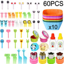 Kit Infantil para Lanche – Garfinhos Animais + Cortadores e Divisórias de Silicone