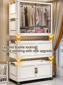 Organizador Dobrável para Guarda-Roupa – Grande Capacidade, 70/80cm, à Prova de Poeira