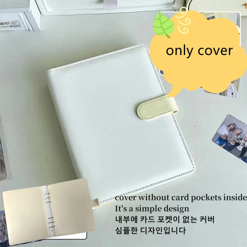 Álbum A5 de Couro PU – Colorido, Porta Photocards Kpop, Caderno e Estojo Escolar