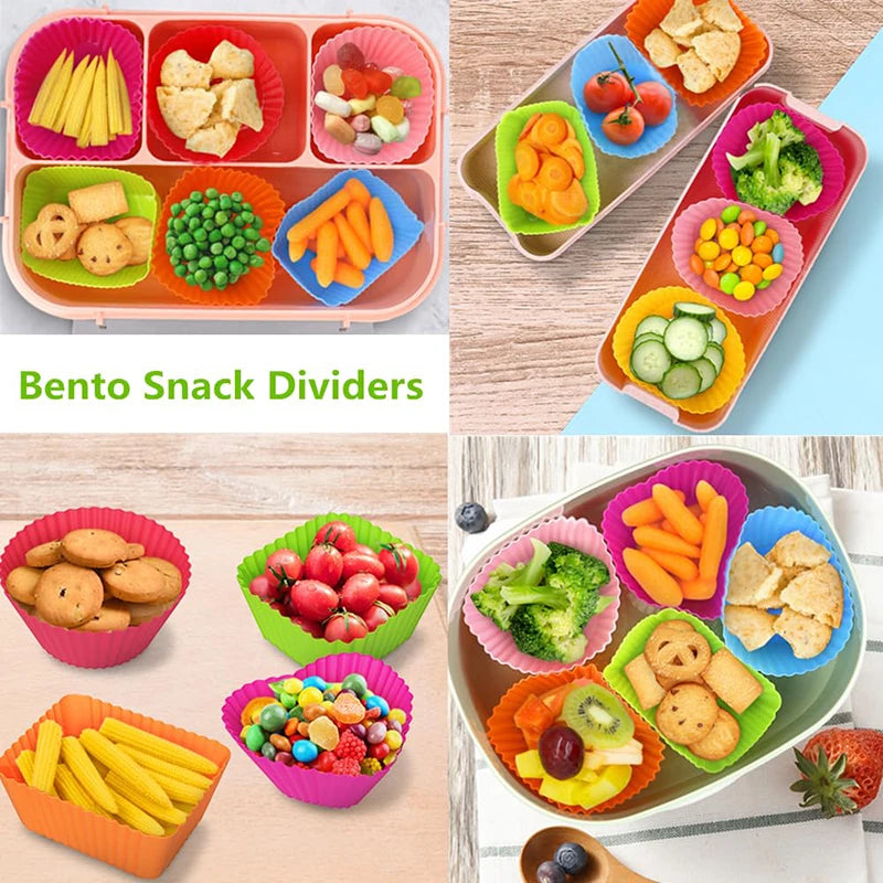 Kit Infantil para Lanche – Garfinhos Animais + Cortadores e Divisórias de Silicone