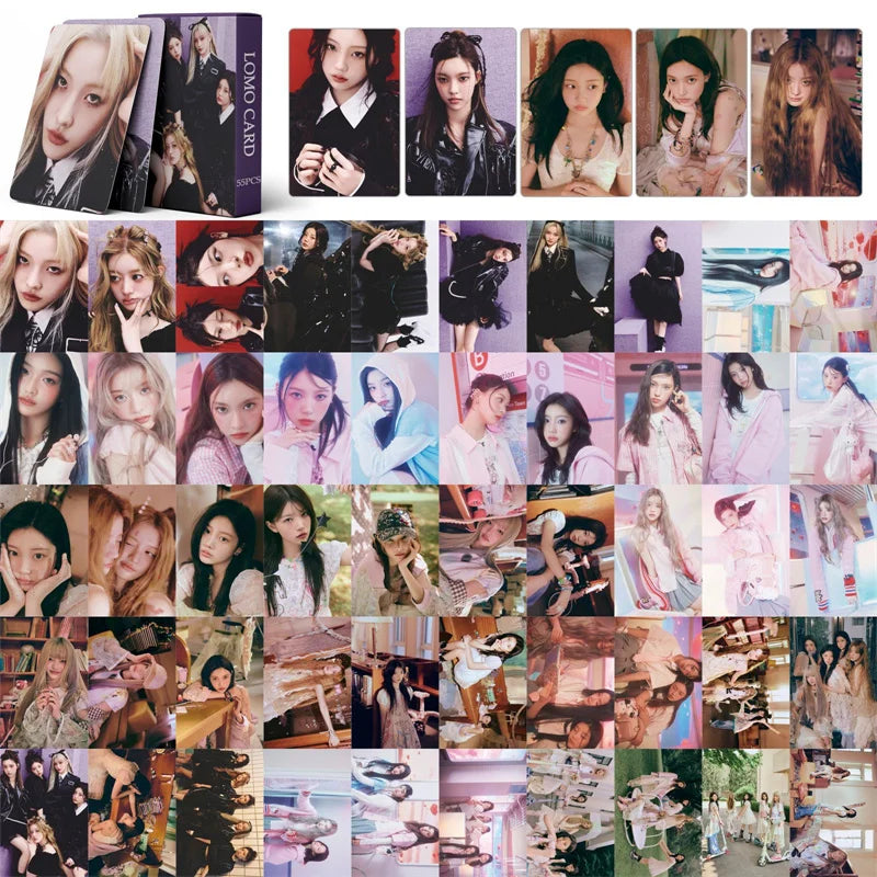 Cartões KPOP ILLIT 55 Unid. – Mini Álbum SUPER REAL ME, LOMO/Foto, Presente para Fãs